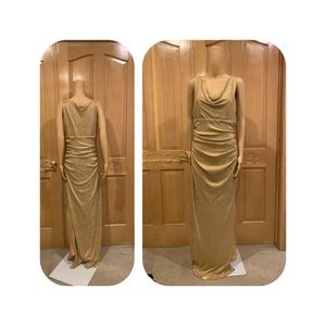 Ralph Lauren All gold long gown sz 12